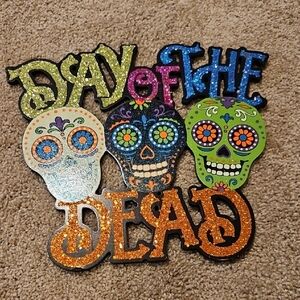 Colorful Day of the Dead Sugar Skull Wall Decor